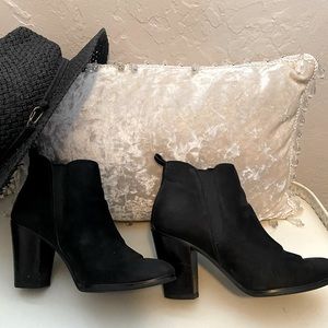 MK high but comfy soft distressed suede ankle boot